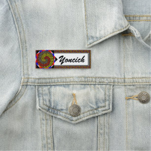 Red Yellow Blue Spiral by Kenneth Yoncich Name Tag