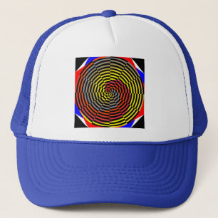 Red Yellow Blue Spiral by Kenneth Yoncich Trucker Hat