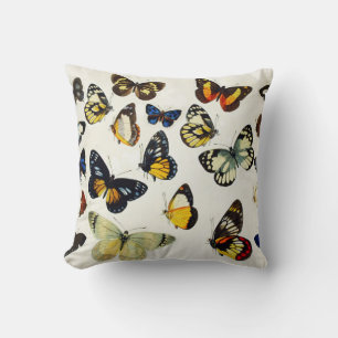 RED YELLOW BLUE WHITE BUTTERFLIES Beauty Nature Cushion