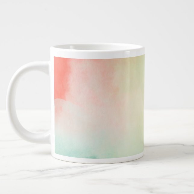 Red Yellow Blush Tie Dye Large Coffee Mug (Left)