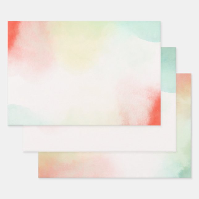 Red Yellow Blush Tie Dye Wrapping Paper Sheet (Set)