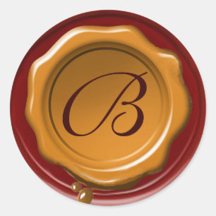 RED YELLOW BROWN WAX SEAL Monogram