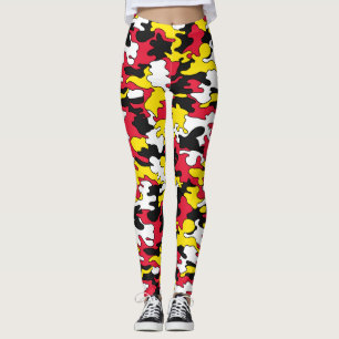 Red & Yellow Camo Leggings