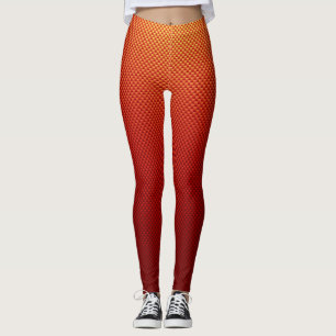 Red yellow  carbon fibre patterned leggings