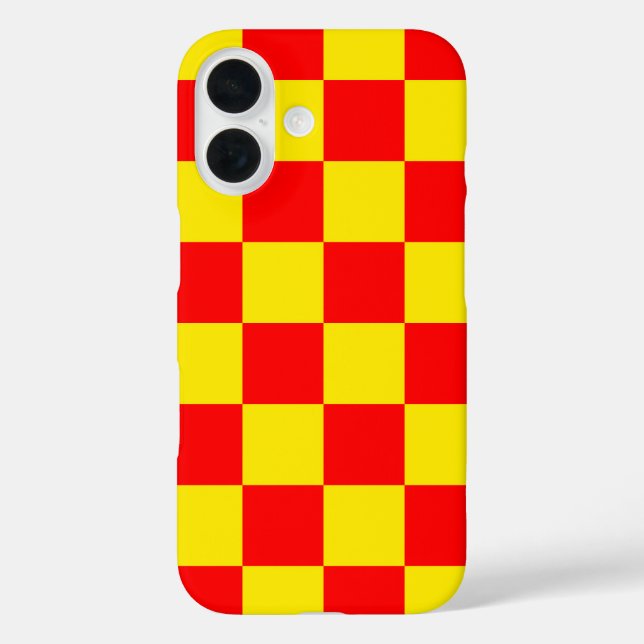 Red Yellow Check Chequered Pattern Design  Case-Mate iPhone Case (Back)