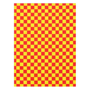 Red Yellow Check Chequered Pattern Design  Tablecloth