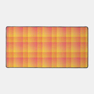 Red Yellow Checker Abstract Pattern Desk Mat