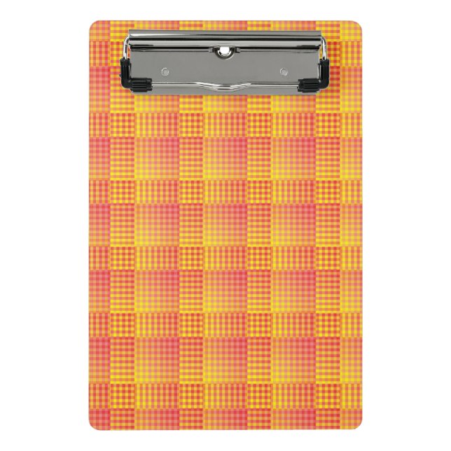 Red Yellow Checker Abstract Pattern Mini Clipboard (Front)