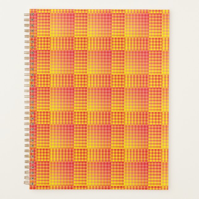 Red Yellow Checker Abstract Pattern Planner (Front)