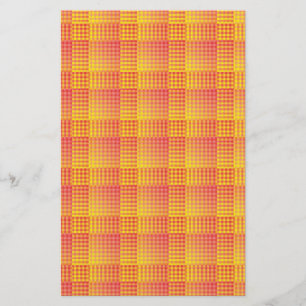 Red Yellow Checker Abstract Pattern Stationery