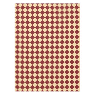 Red Yellow Checker Diamond Pattern Tablecloth