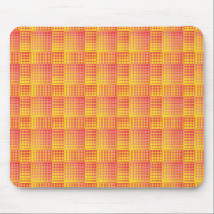 Red Yellow Chequered Abstract Pattern Mouse Pad