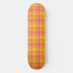 Red Yellow Chequered Abstract Pattern Skateboard