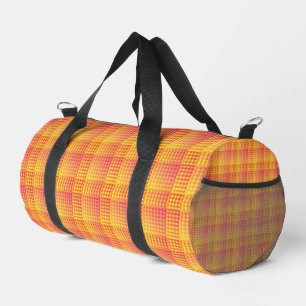 Red Yellow Chequered Abstract Pattern Small Duffle Bag