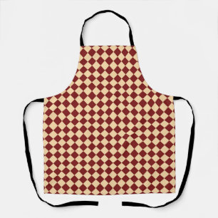 Red Yellow Chequered Diamond Pattern Apron