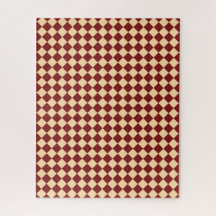 Red Yellow Chequered Diamond Pattern Jigsaw Puzzle