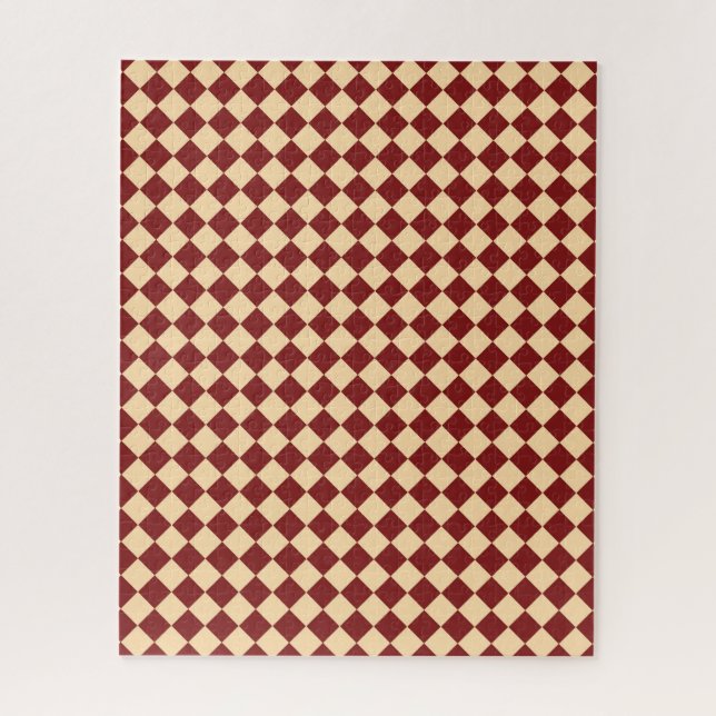 Red Yellow Chequered Diamond Pattern Jigsaw Puzzle (Vertical)