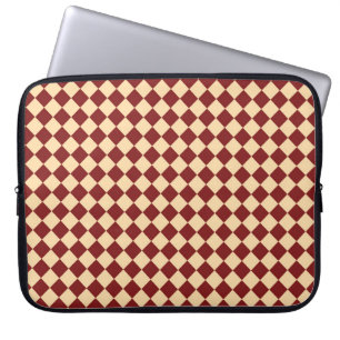 Red Yellow Chequered Diamond Pattern Laptop Sleeve