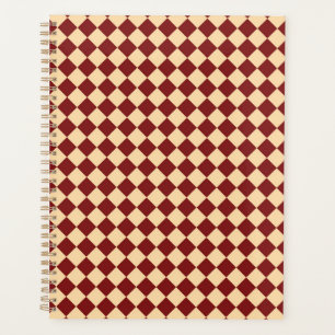 Red Yellow Chequered Diamond Pattern Planner