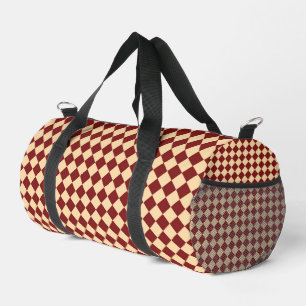 Red Yellow Chequered Diamond Pattern Small Duffle Bag