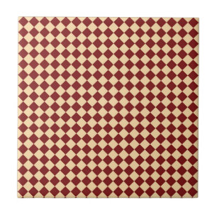 Red Yellow Chequered Diamond Pattern Tile
