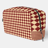 Red Yellow Chequered Diamond Pattern Toiletry Bag