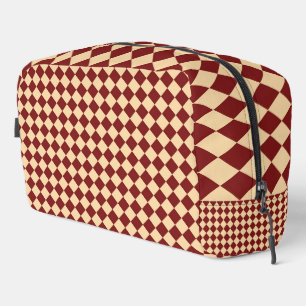 Red Yellow Chequered Diamond Pattern Toiletry Bag