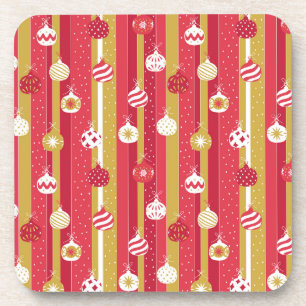 Red Yellow Christmas Tree Ornaments Coaster