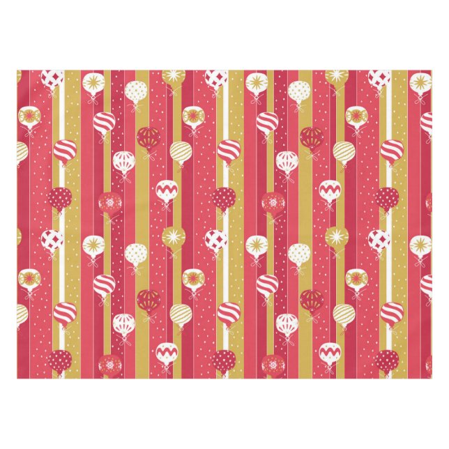 Red Yellow Christmas Tree Ornaments Tablecloth (Front (Horizontal))