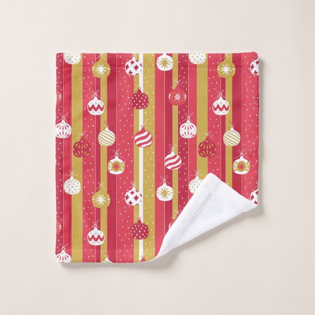 Red Yellow Christmas Tree Ornaments Wash Cloth (Wash Cloth)
