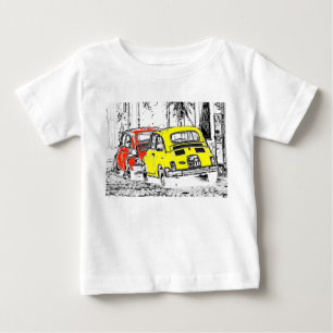red yellow color urban comic cartoon car baby T-Shirt