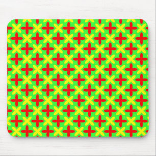 Red Yellow Crosses Mouse Pad