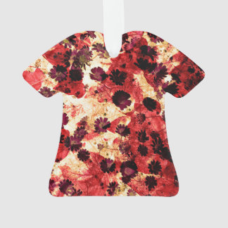 Red yellow daisy flower pattern abstract design ornament