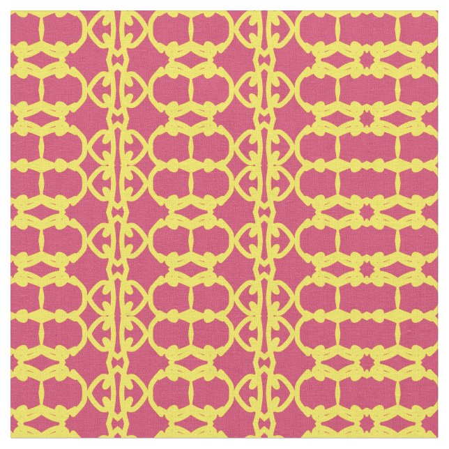 Red & Yellow fabric print pattern design  (Close Up)