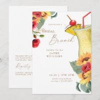 Red & Yellow Floral Bridal Brunch Colourful  
