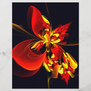 Red Yellow Floral Modern Abstract Art Pattern #10