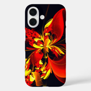 Red Yellow Floral Modern Abstract Art Pattern #10 iPhone 16 Case