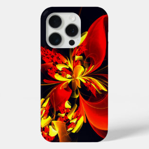 Red Yellow Floral Modern Abstract Art Pattern #10 iPhone 15 Pro Case