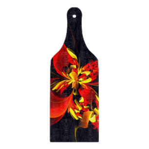 Red Yellow Floral Modern Abstract Art Pattern #10 Cutting Board