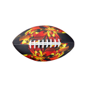 Red Yellow Floral Modern Abstract Art Pattern #10 Football