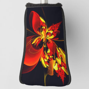 Red Yellow Floral Modern Abstract Art Pattern #10 Golf Head Cover