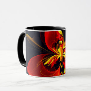 Red Yellow Floral Modern Abstract Art Pattern #10 Mug