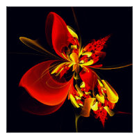 Red Yellow Floral Modern Abstract Art Pattern #10