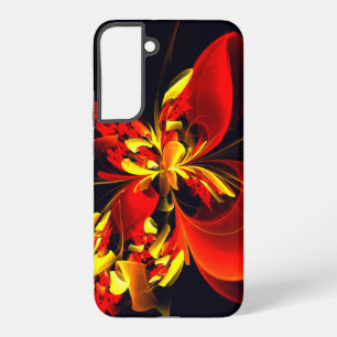 Red Yellow Floral Modern Abstract Art Pattern #10 Samsung Galaxy Case