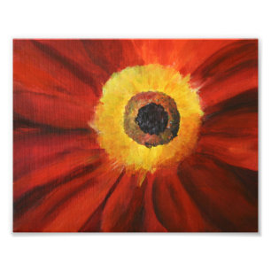 Red Yellow Flower Art Kodak  Photo Paper Print