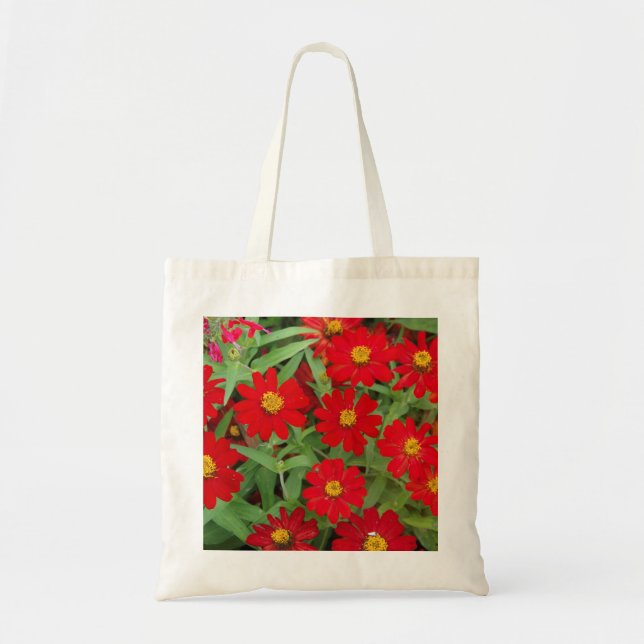 Red Yellow flowers tote bag (Front)