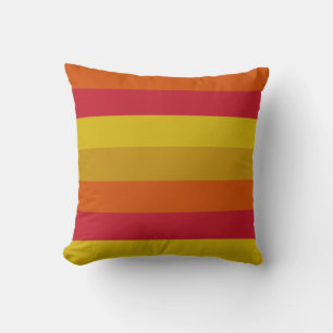 Red, Yellow, Gold and Orange Stripes Cushion