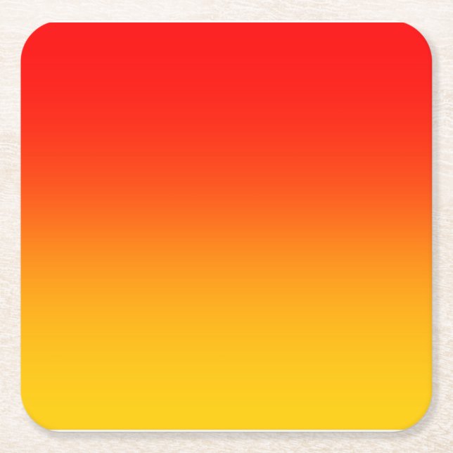 Red Yellow Gradient  Square Paper Coaster (Front)