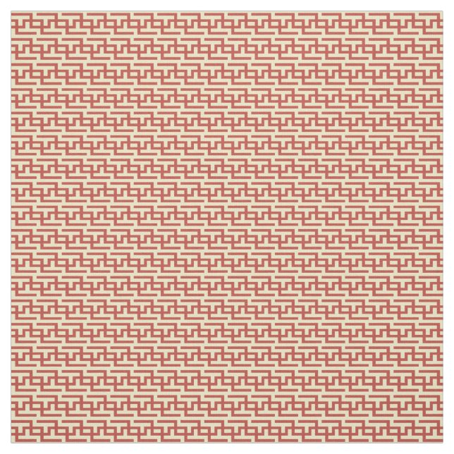 Red & Yellow Greek Key Fabric (Swatch)