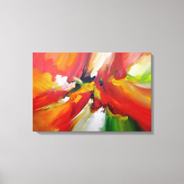 Red Yellow Green Abstract Expressionism Canvas Print (Front)